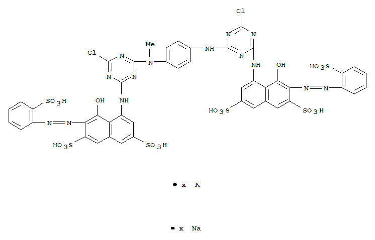 2,7-Naphthalenedisulfonic acid, 5-4-chloro-6-4-4-chloro-6-8-hydroxy-3,6-disulfo-7-(2-sulfophenyl)azo-1-naphthalenylamino-1,3,5-triazin-2-ylaminophenylmethylamino-1,3,5-triazin-2-ylamino-4-hydroxy-3-(2-sulfophenyl)azo-, potassium sodium salt