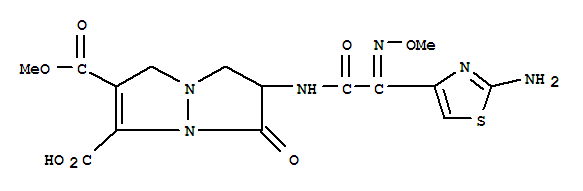 6-{[(2E)-2-(2-amino-1,3-thiazol-4-yl)-2-(methoxyimino)acetyl]amino}-2-(methoxycarbonyl)-5-oxo-6,7-dihydro-1H,5H-pyrazolo[1,2-a]pyrazole-3-carboxylic acid