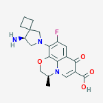 10-[(S)-8-AMINO-6-AZA-SPIRO[3.4]OCT-6-YL]-9-FLUORO-2,3-DIHYDRO-3(S)-METHYL-7-OXO-7H-PYRIDO[1,2,3-DE][1,4]BENZOXAZINE-6-CARBOCYLIC ACID