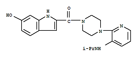 1-((6-Hydroxy-2-indolyl)carbonyl)-4-(3-(isopropylamino)-2-pyridinyl)piperazine