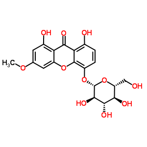 1,8-dihydroxy-6-methoxy-9-oxo-9H-xanthen-4-yl beta-D-glucopyranoside