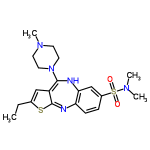 2-ethyl-N,N-dimethyl-4-(4-methylpiperazin-1-yl)-5H-thieno[2,3-b][1,5]benzodiazepine-7-sulfonamide