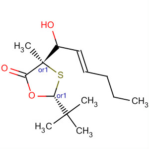 1,3-Oxathiolan-5-one,2-(1,1-dimethylethyl)-4-[(2E)-1-hydroxy-2-hexenyl]-4-methyl-,(2R,4R)-rel-