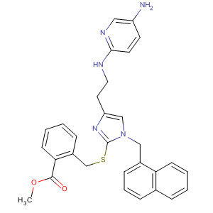Benzoic acid,2-[[[4-[2-[(5-amino-2-pyridinyl)amino]ethyl]-1-(1-naphthalenylmethyl)-1H-imidazol-2-yl]thio]methyl]-, methyl ester