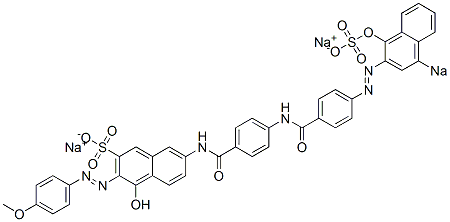 4-Hydroxy-7-[[4-[[4-[(1-hydroxy-4-sodiosulfo-2-naphthalenyl)azo]benzoyl]amino]benzoyl]amino]-3-[(4-methoxyphenyl)azo]naphthalene-2-sulfonic acid sodium salt
