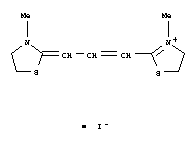 4,5-dihydro-3-methyl-2-[3-(3-methylthiazolidin-2-ylidene)prop-1-enyl]thiazolium iodide