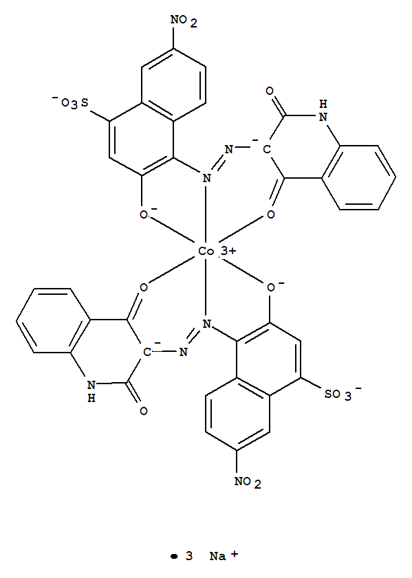 Cobaltate(3-),bis[3-(hydroxy-kO)-7-nitro-4-[2-[1,2,3,4-tetrahydro-2-oxo-4-(oxo-kO)-3-quinolinyl]diazenyl-kN1]-1-naphthalenesulfonato(3-)]-,sodium (1:3)