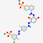 2-Naphthalenesulfonic acid, 5(or 8)-(2-(3-(2-(4-(2-(3-chloro-2-methyl-5-sulfophenyl)diazenyl)-3-methylphenyl)diazenyl)-2,6-dihydroxyphenyl)diazenyl)-, sodium salt (1:2)