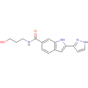 1H-Indole-6-carboxamide, N-(3-hydroxypropyl)-2-(1H-pyrazol-3-yl)-