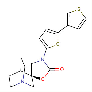 Spiro[1-azabicyclo[2.2.2]octane-3,5'-oxazolidin]-2'-one,3'-[2,3'-bithiophen]-5-yl-, (3R)-