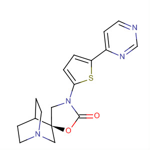 Spiro[1-azabicyclo[2.2.2]octane-3,5'-oxazolidin]-2'-one,3'-[5-(4-pyrimidinyl)-2-thienyl]-, (3R)-