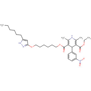 3,5-Pyridinedicarboxylic acid,1,4-dihydro-2,6-dimethyl-4-(3-nitrophenyl)-, ethyl6-[(5-hexyl-1H-pyrazol-3-yl)oxy]hexyl ester