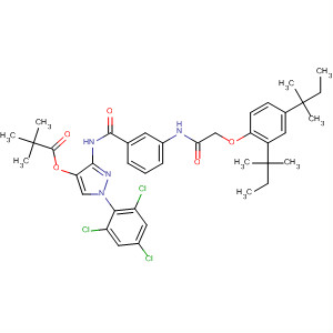 Propanoic acid, 2,2-dimethyl-,3-[[3-[[[2,4-bis(1,1-dimethylpropyl)phenoxy]acetyl]amino]benzoyl]amino]-1-(2,4,6-trichlorophenyl)-1H-pyrazole-4,5-diyl ester