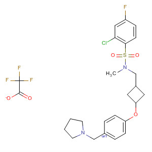 Benzenesulfonamide,2-chloro-4-fluoro-N-methyl-N-[[trans-3-[4-(1-pyrrolidinylmethyl)phenoxy]cyclobutyl]methyl]-, 2,2,2-trifluoroacetate (1:1)