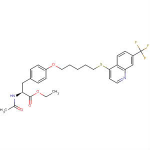 L-Tyrosine, N-acetyl-O-[5-[[7-(trifluoromethyl)-4-quinolinyl]thio]pentyl]-,ethyl ester