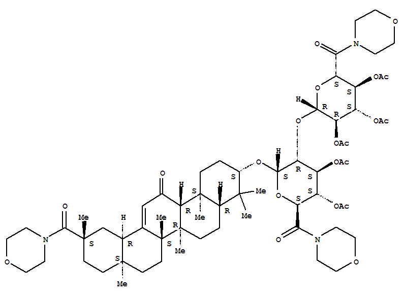 3-(acetyloxy)-6-{[4,4,6a,6b,8a,11,14b-heptamethyl-11-(morpholin-4-ylcarbonyl)-14-oxo-1,2,3,4,4a,5,6,6a,6b,7,8,8a,9,10,11,12,12a,14,14a,14b-icosahydropicen-3-yl]oxy}-2-(morpholin-4-ylcarbonyl)-5-{[4,5,6-tris(acetyloxy)-2-(morpholin-4-ylcarbonyl)tetrahydro-