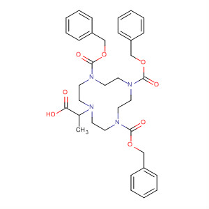 1,4,7,10-Tetraazacyclododecane-1,4,7-tricarboxylic acid,10-(1-carboxyethyl)-, tris(phenylmethyl) ester molecular structure