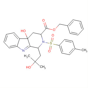 1H-Pyrido[3,4-b]indole-3-carboxylic acid,2,3,4,4a-tetrahydro-4a-hydroxy-1-(2-hydroxy-2-methylpropyl)-2-[(4-methylphenyl)sulfonyl]-, phenylmethyl ester