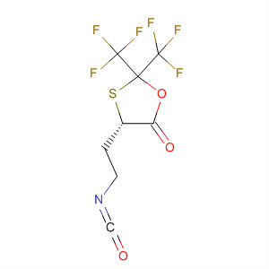 1,3-Oxathiolan-5-one, 4-(2-isocyanatoethyl)-2,2-bis(trifluoromethyl)-,(S)- molecular structure