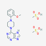 6-[4-(2-methoxyphenyl)piperazin-1-yl]-7H-purine methanesulfonate (1:2)