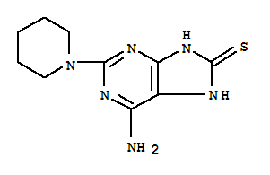 8H-Purine-8-thione,6-amino-7,9-dihydro-2-(1-piperidinyl)-