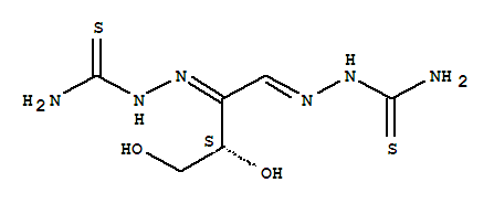 (1E)-2-(carbamothioylhydrazono)-3,4-dihydroxybutanal thiosemicarbazone molecular structure
