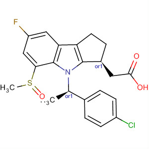 Cyclopent[b]indole-3-acetic acid,4-[(1R)-1-(4-chlorophenyl)ethyl]-7-fluoro-1,2,3,4-tetrahydro-5-(methylsulfonyl)-, (3S)-rel-