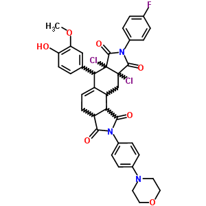 6a,9a-dichloro-8-(4-fluorophenyl)-6-(4-hydroxy-3-methoxyphenyl)-2-(4-morpholin-4-ylphenyl)-3a,4,6,6a,9a,10,10a,10b-octahydroisoindolo[5,6-e]isoindole-1,3,7,9(2H,8H)-tetrone