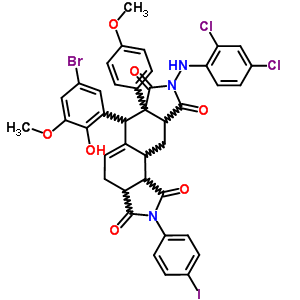 6-(5-bromo-2-hydroxy-3-methoxyphenyl)-8-[(2,4-dichlorophenyl)amino]-2-(4-iodophenyl)-6a-(4-methoxyphenyl)-3a,4,6,6a,9a,10,10a,10b-octahydroisoindolo[5,6-e]isoindole-1,3,7,9(2H,8H)-tetrone