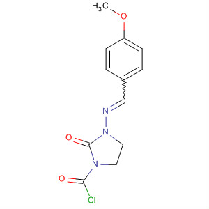 1-Imidazolidinecarbonyl chloride,3-[[(4-methoxyphenyl)methylene]amino]-2-oxo-