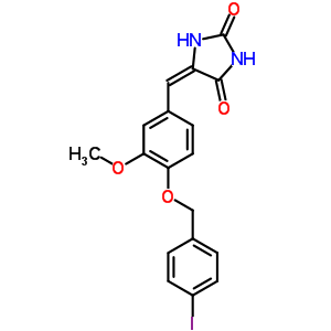 (5E)-5-({4-[(4-iodobenzyl)oxy]-3-methoxyphenyl}methylidene)imidazolidine-2,4-dione