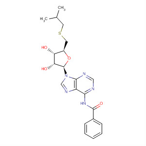 Adenosine, N-benzoyl-5'-S-(2-methylpropyl)-5'-thio- molecular structure