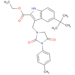 1H-Indole-2-carboxylic acid,5-(1,1-dimethylethyl)-3-[[3-(4-methylphenyl)-2,4-dioxo-1-imidazolidinyl]methyl]-, ethyl ester