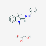 ACETIC ACID HYDROXY-,COMPD. WITH 2,3-DIHYDRO-1,3,3-TRIMETHYL-2-[(PHENYLAZO)METHYLENE]-1H-INDOLE (1:1)