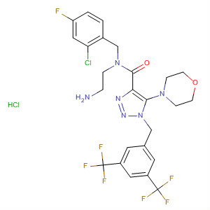 1H-1,2,3-Triazole-4-carboxamide,N-(2-aminoethyl)-1-[[3,5-bis(trifluoromethyl)phenyl]methyl]-N-[(2-chloro-4-fluorophenyl)methyl]-5-(4-morpholinyl)-, monohydrochloride