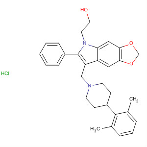 5H-1,3-Dioxolo[4,5-f]indole-5-ethanol,7-[[4-(2,6-dimethylphenyl)-1-piperidinyl]methyl]-6-phenyl-,monohydrochloride