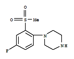 1-[4-FLUORO-2-(METHYLSULFONYL)PHENYL]PIPERAZINE molecular structure