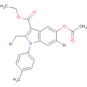 1H-Indole-3-carboxylic acid,5-(acetyloxy)-6-bromo-2-(bromomethyl)-1-(4-methylphenyl)-, ethyl ester