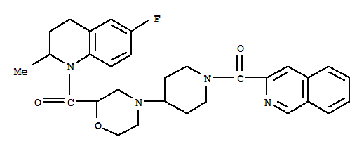 Methanone,  [4-[2-[(6-fluoro-3,4-dihydro-2-methyl-1(2H)-quinolinyl)carbonyl]-4-morpholinyl]-1-piperidinyl]-3-isoquinolinyl-