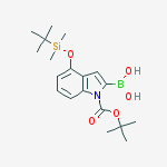 1H-Indole-1-carboxylic acid, 2-borono-4-[[(1,1-dimethylethyl)dimethylsilyl]oxy]-, 1-(1,1-dimethylethyl) ester