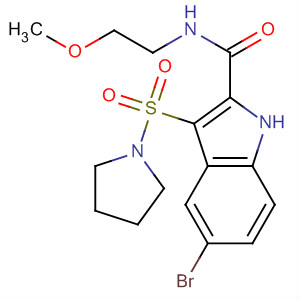 1H-Indole-2-carboxamide,5-bromo-N-(2-methoxyethyl)-3-(1-pyrrolidinylsulfonyl)-