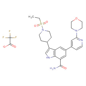 1H-Indole-7-carboxamide,3-[1-(ethylsulfonyl)-4-piperidinyl]-5-[2-(4-morpholinyl)-4-pyridinyl]-,2,2,2-trifluoroacetate (1:1)