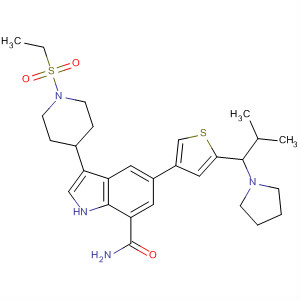 1H-Indole-7-carboxamide,
3-[1-(ethylsulfonyl)-4-piperidinyl]-5-[5-[2-methyl-1-(1-pyrrolidinyl)propyl]-
3-thienyl]-
