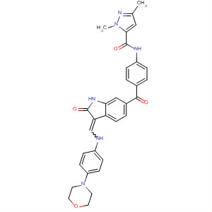 1H-Pyrazole-5-carboxamide,N-[4-[[2,3-dihydro-3-[[[4-(4-morpholinyl)phenyl]amino]methylene]-2-oxo-1H-indol-6-yl]carbonyl]phenyl]-1,3-dimethyl-