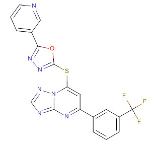 [1,2,4]Triazolo[1,5-a]pyrimidine,7-[[5-(3-pyridinyl)-1,3,4-oxadiazol-2-yl]thio]-5-[3-(trifluoromethyl)phenyl]-