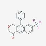 1H-Naphtho[2,3-c]pyran-4(3H)-one, 10-phenyl-8-(trifluoromethyl)- molecular structure