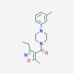 Methanone, (3-ethyl-5-methyl-4-isoxazolyl)[4-(3-methylphenyl)-1-piperazinyl]- molecular structure